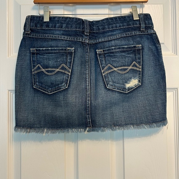 Mossimo Supply Co. Distressed Denim Mini Skirt - Dark Blue - Picture 2 of 5
